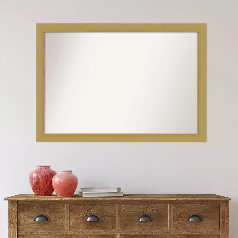Specchio da parete 101x71cm, cornice oro spazzolato con superficie liscia e piatta