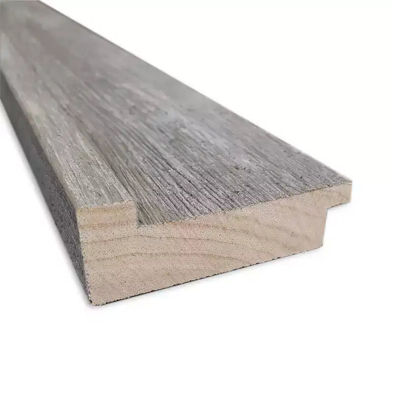 Specchio da parete per bagno 33"x27", cornice in legno anticato grigio con bordi rialzati
