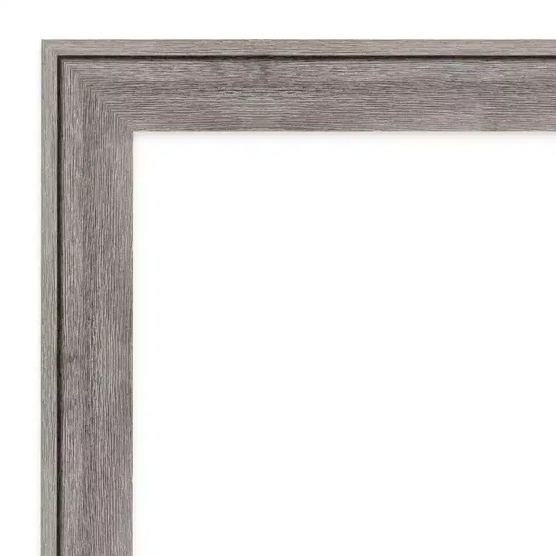 Specchio da parete per bagno 33"x27", cornice in legno anticato grigio con bordi rialzati