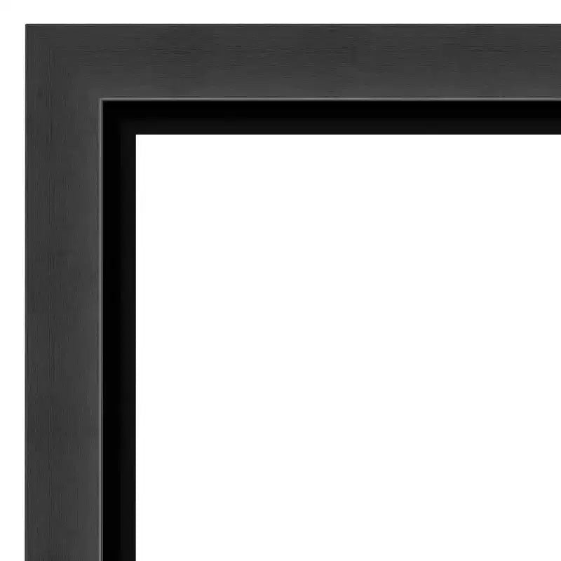 Specchio da bagno 33"x27", cornice nera opaca con bordo interno nero lucido