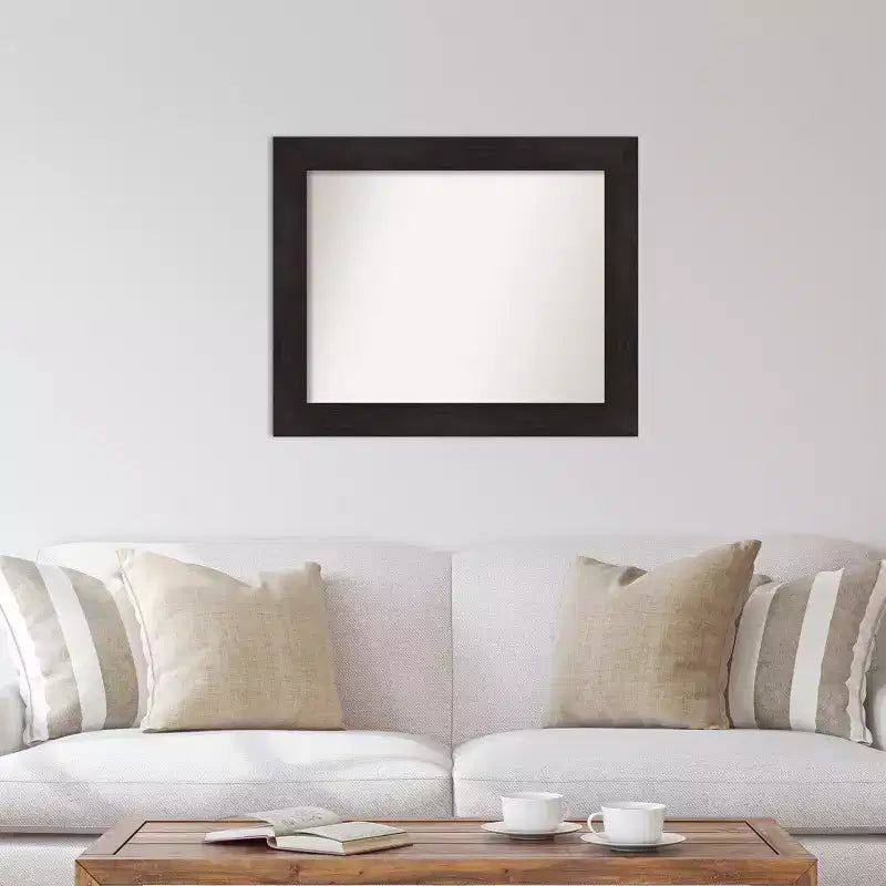 Specchio da parete 86x71 cm, cornice marrone espresso con sottili venature del legno