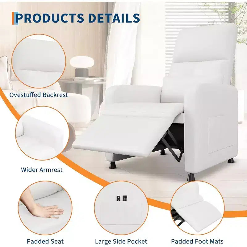 Poltrona reclinabile elettrica con massaggio, riscaldamento, ricarica USB e tasche portaoggetti, in similpelle
