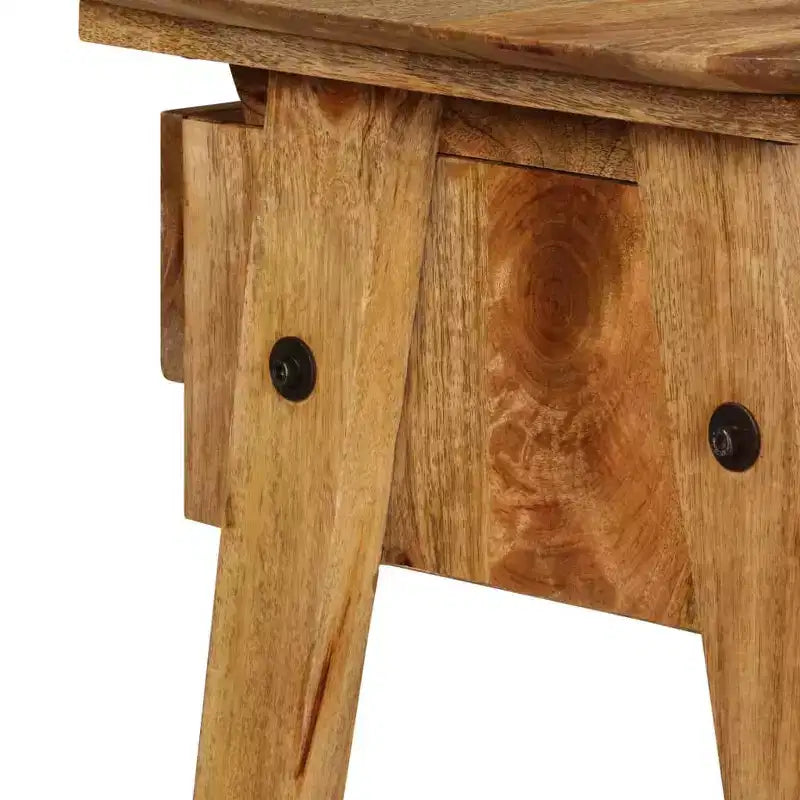 Scrivania in legno massello di mango 110x50x76 cm con cassetto e vano contenitore