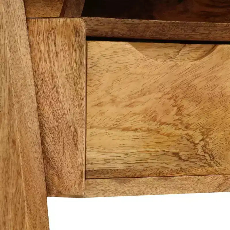 Scrivania in legno massello di mango 110x50x76 cm con cassetto e vano contenitore