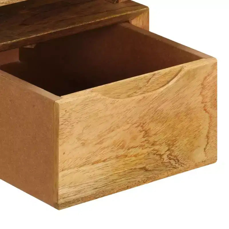 Scrivania in legno massello di mango 110x50x76 cm con cassetto e vano contenitore