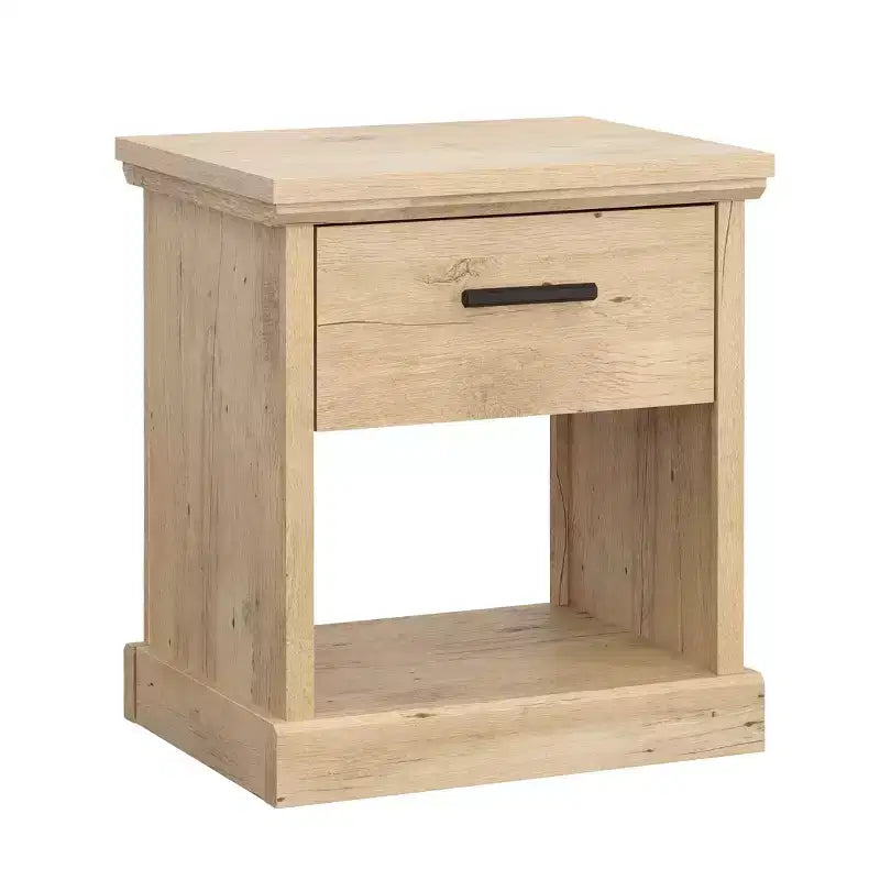 Comodino Moderno in Legno con Cassetto Scorrevole e Ripiano Aperto