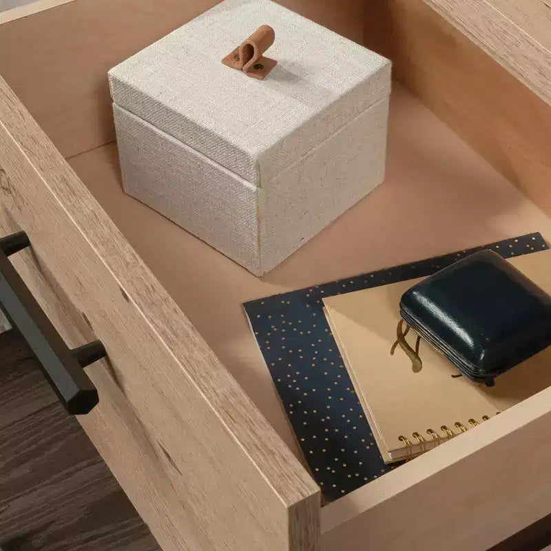 Comodino Moderno in Legno con Cassetto Scorrevole e Ripiano Aperto