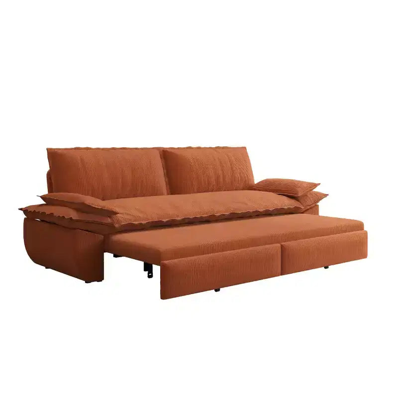 Divano Letto Convertibile 3-in-1 Queen Size con Struttura Estraibile e Tessuto in Velluto a Coste