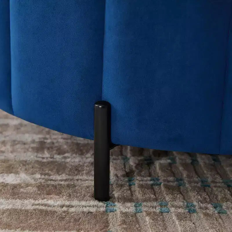 Pouf rotondo da 31.5W con coperchio reversibile, pouf lussuoso in velluto e tavolino da caffè per soggiorno, poggiapiedi d'accento, capacità 125 kg