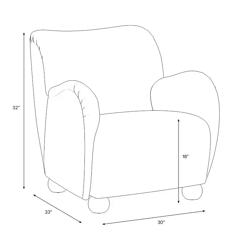 Poltroncina Accento in Lino con Seduta e Schienale Imbottiti, Struttura in Legno Massello di Pino