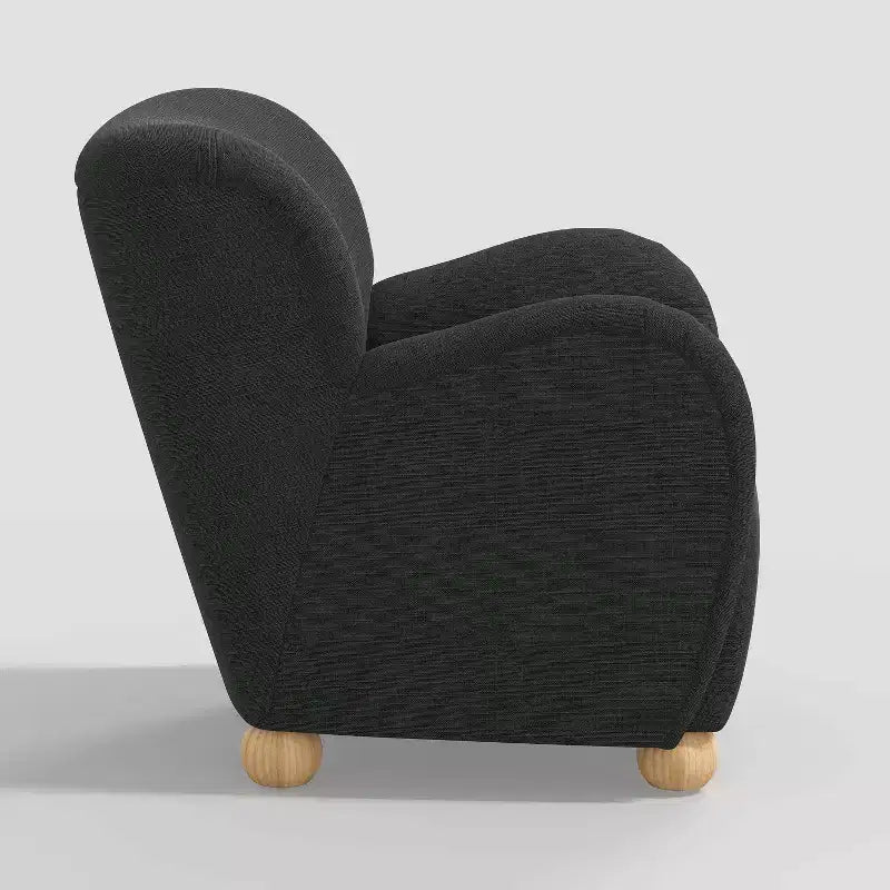 Poltroncina Accento in Lino con Seduta e Schienale Imbottiti, Struttura in Legno Massello di Pino