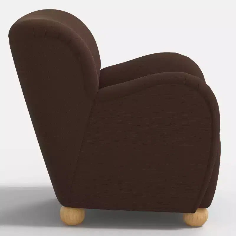 Poltroncina Accento in Lino con Seduta e Schienale Imbottiti, Struttura in Legno Massello di Pino