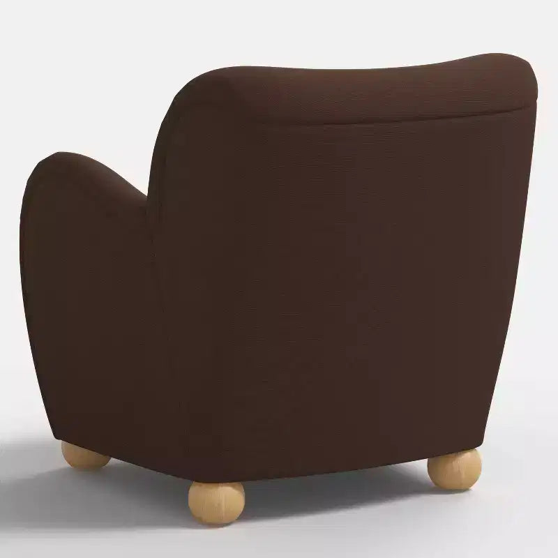 Poltroncina Accento in Lino con Seduta e Schienale Imbottiti, Struttura in Legno Massello di Pino