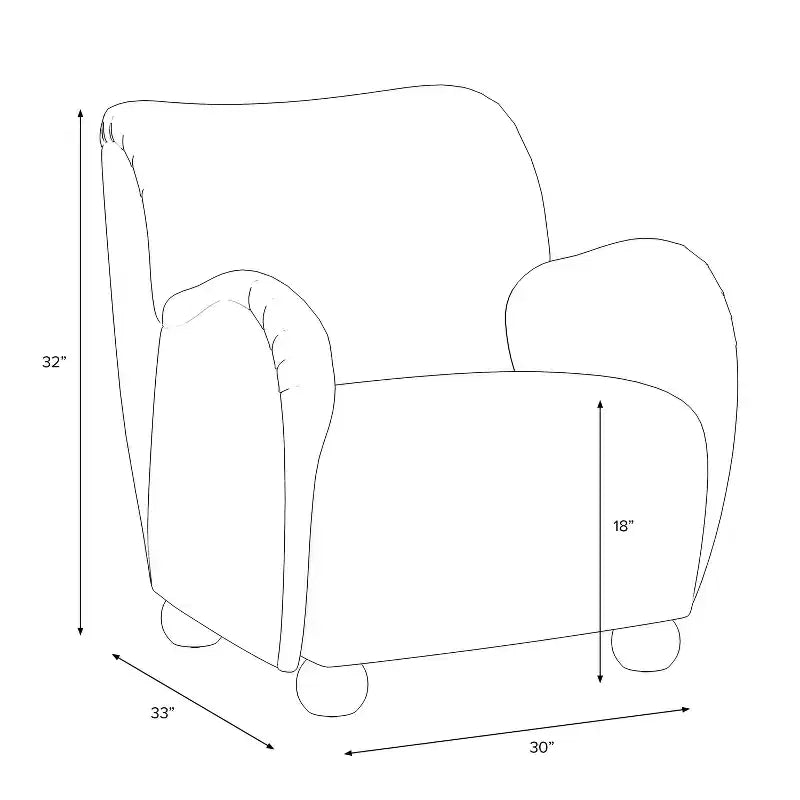 Poltroncina Accento in Lino con Seduta e Schienale Imbottiti, Struttura in Legno Massello di Pino