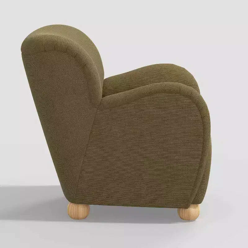 Poltroncina Accento in Lino con Seduta e Schienale Imbottiti, Struttura in Legno Massello di Pino