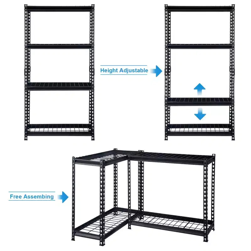 Scaffalatura in acciaio a 5 ripiani ad altezza regolabile, 152 cm L x 61 cm P x 183 cm A, 272 kg/ripiano
