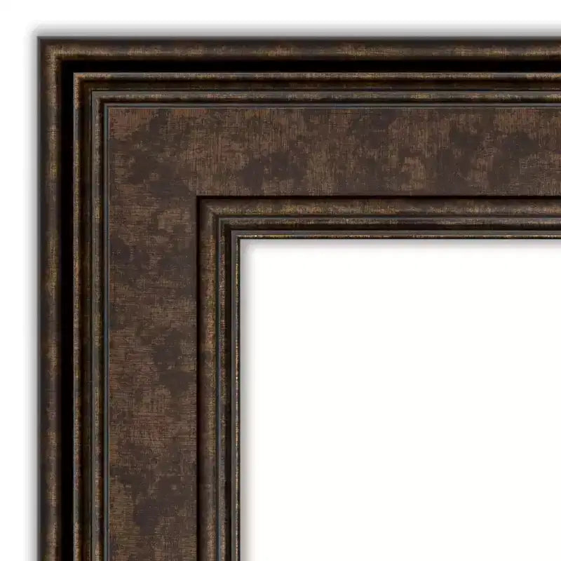 Specchio da parete per bagno Petite Bevel, cornice nera con bordi interni ed esterni rialzati