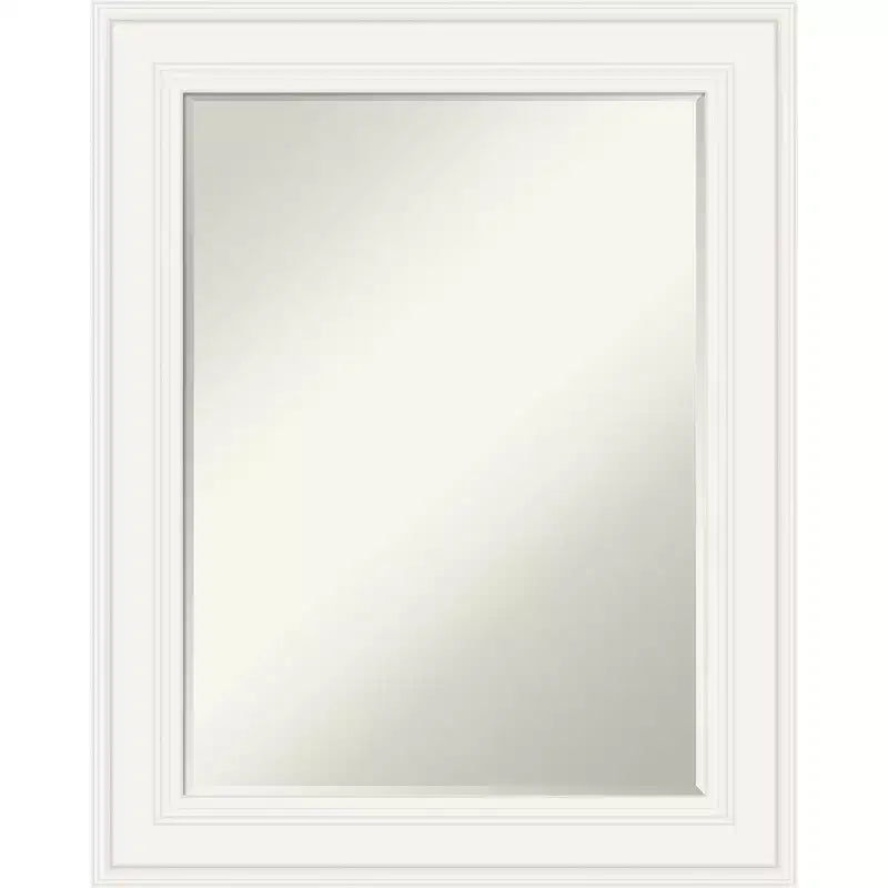 Specchio da parete per bagno Petite Bevel, cornice nera con bordi interni ed esterni rialzati