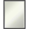 Specchio da bagno Petite Bevel da parete, cornice piatta nera opaca con bordo argento