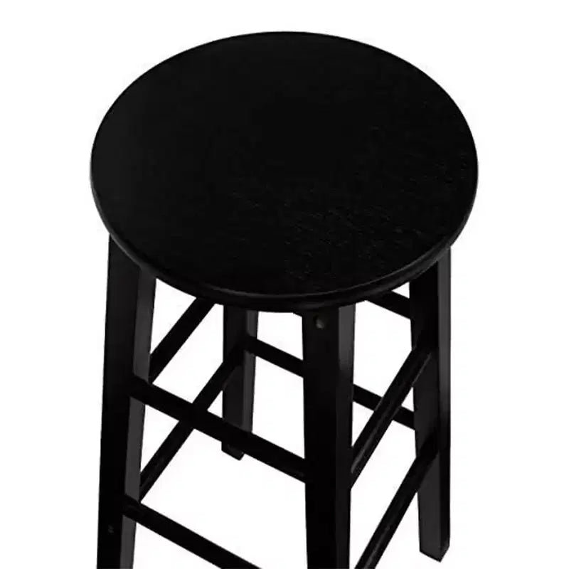 Sgabelli da bancone senza schienale rotondi da 24", neri, 4 gambe quadre, capacità 102 kg (set da 6)
