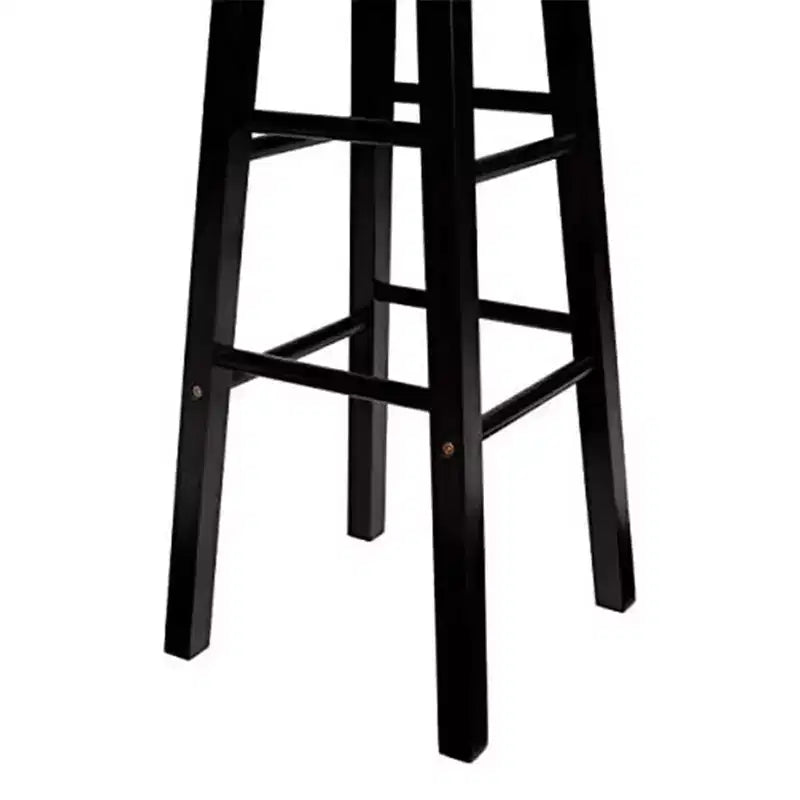 Sgabelli da bancone senza schienale rotondi da 24", neri, 4 gambe quadre, capacità 102 kg (set da 6)